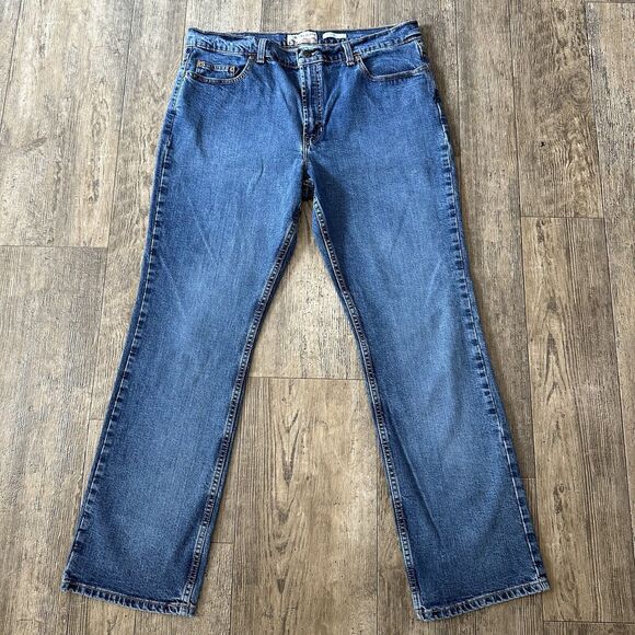 Vintage Y2K Old Navy BOOT CUT Size 16 Blue Mid Rise Jeans Denim Pants 36x31 - Picture 4 of 10